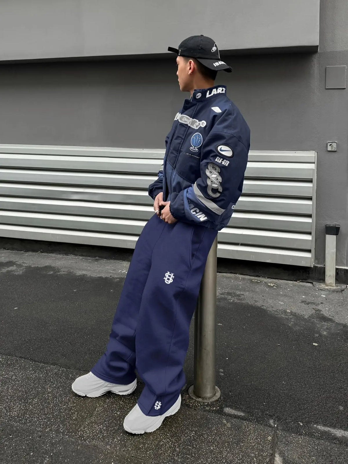 Men's Y2K Zip-Embellished Fleece Joggers Retro Streetwear