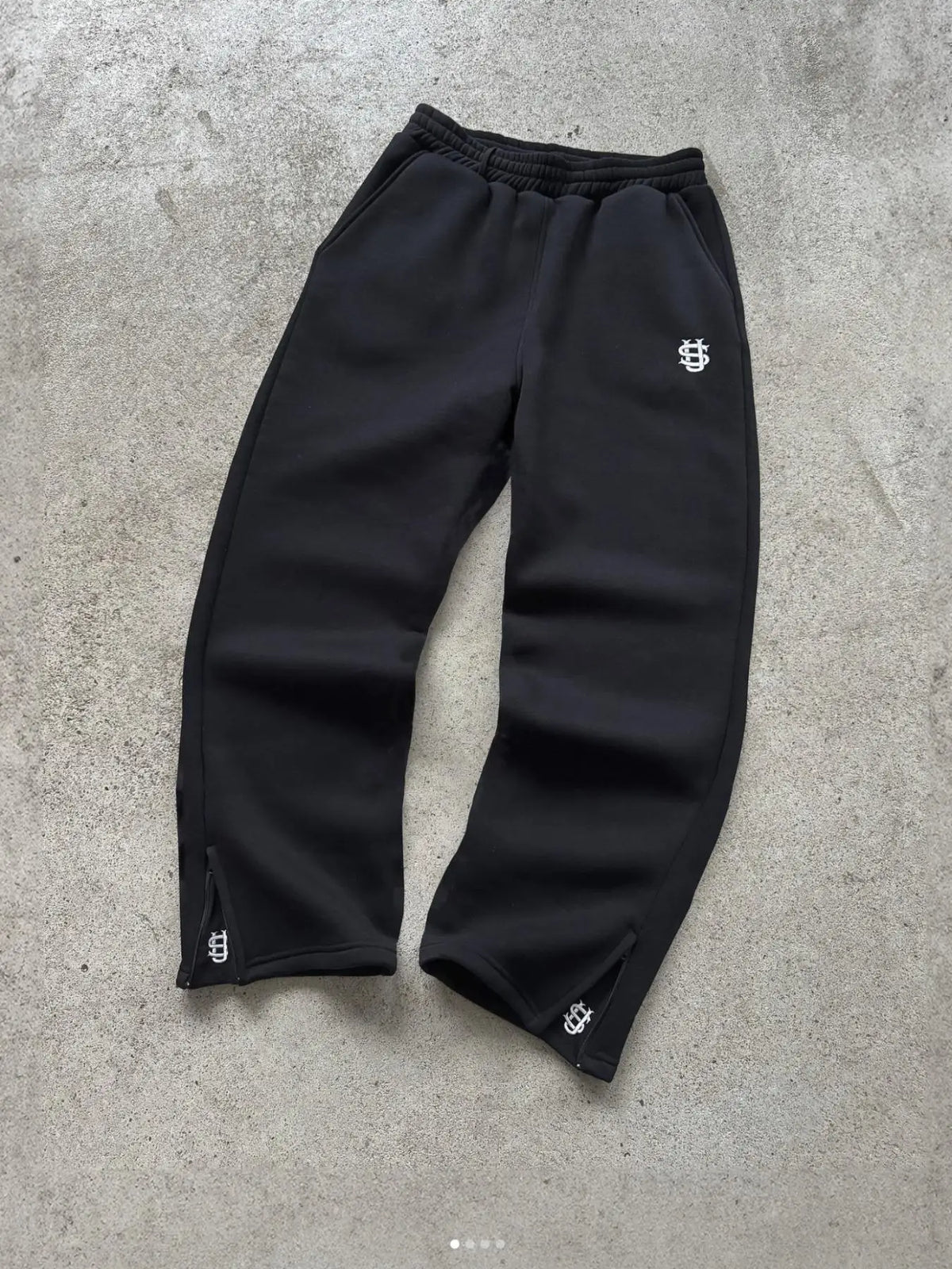 Men's Y2K Zip-Embellished Fleece Joggers Retro Streetwear